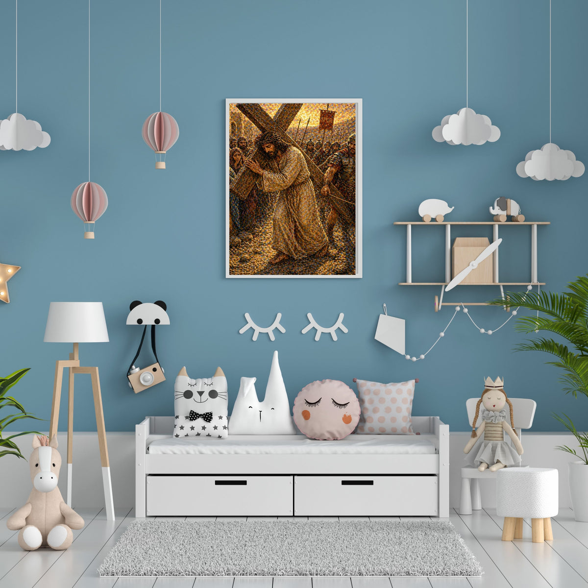 Jesus Carrying the Cross Printable Commercial Use | Via Dolorosa Wall Art Resell License | POD Good Friday Lent Etsy Seller Passion Bundle
