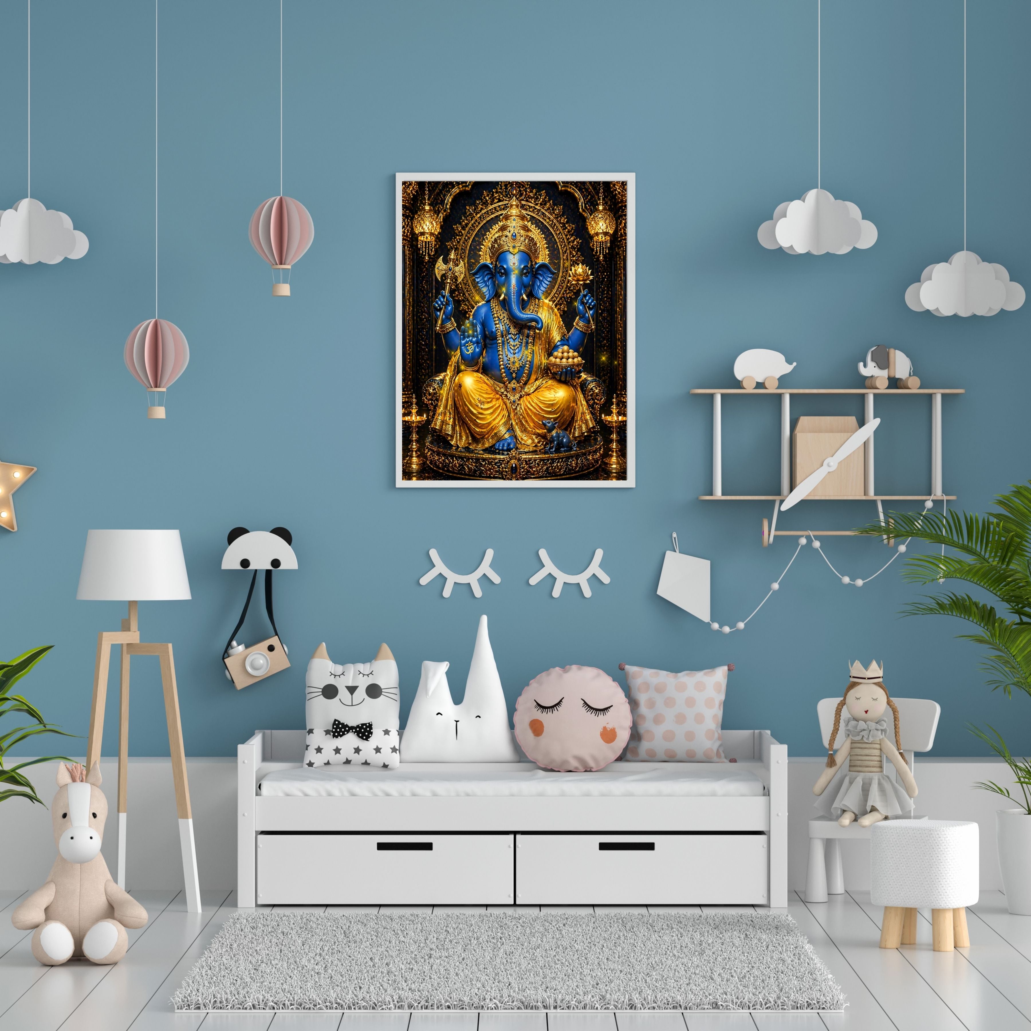 Lord Ganesha Wall Art Printable | Ganapathi Digital Download | Hindu God Decor | Spiritual Poster | Ganesh Chaturthi Gift | 11 Sizes Included|sp8
