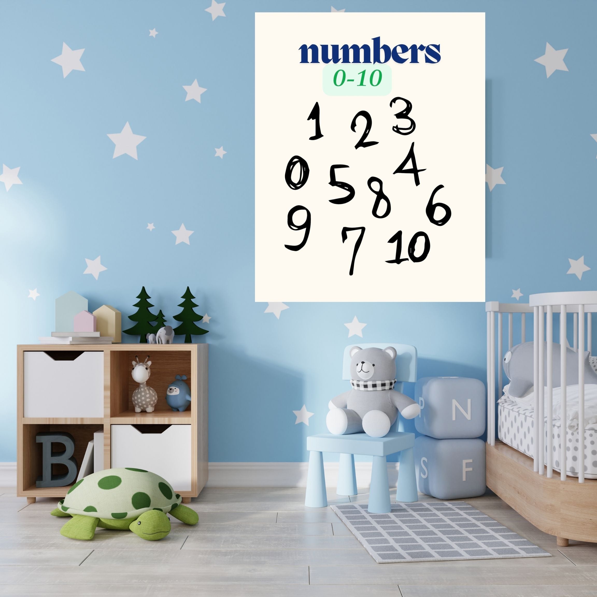 Number Wall Art for Kids 11+ sizes, Counting Poster Printable, Educational Nursery Decor, Preschool Learning Print, Math Wall Art, Digital Download|ke2-13