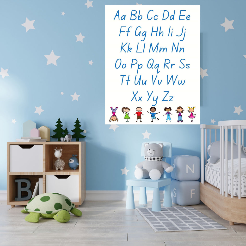 Alphabet Wall Art Printable, ABC Learning Poster, Kids Educational Decor, Nursery Wall Art, Preschool Classroom Print, Homeschool Decor, Digital Download|ke1-3