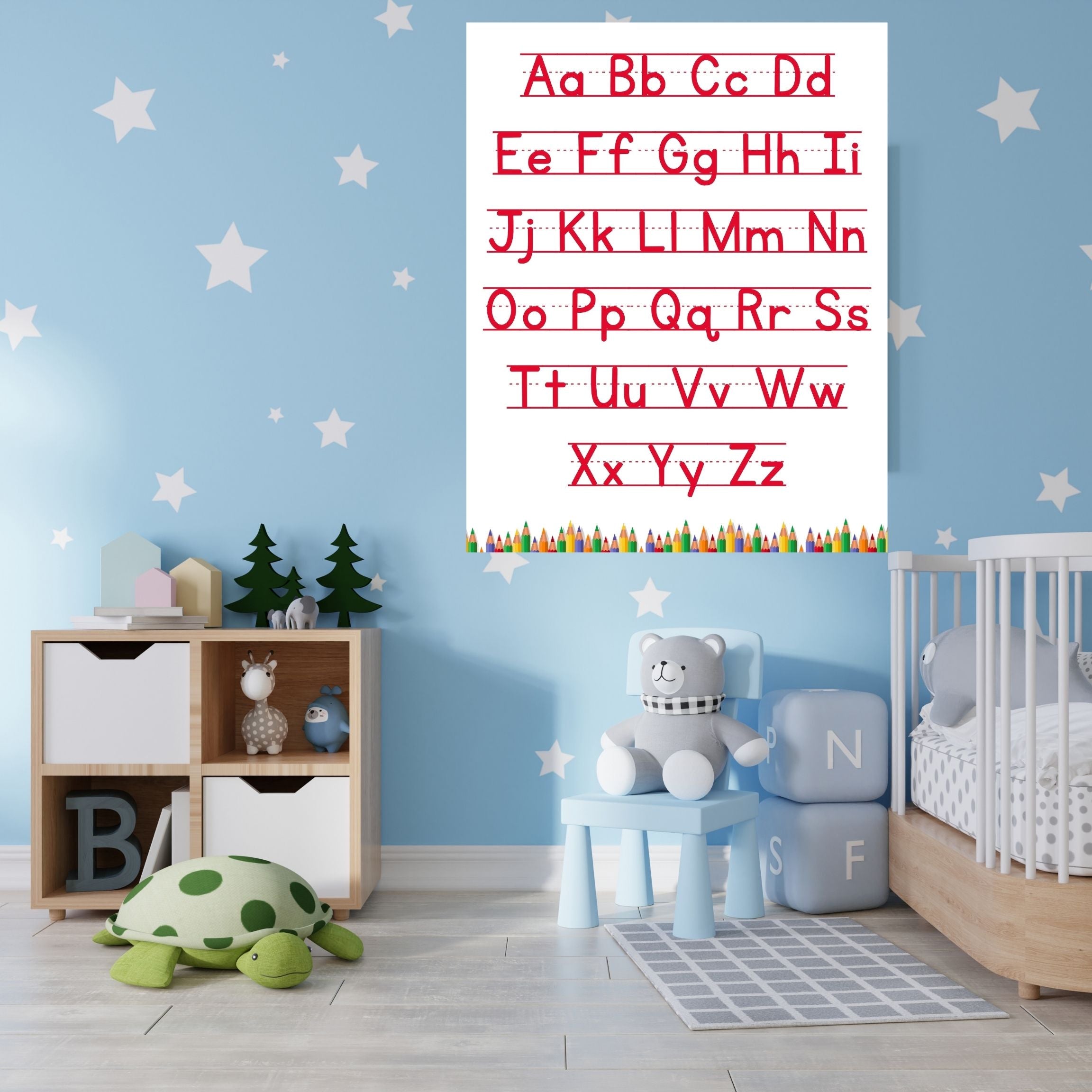 Alphabet Wall Art Printable, ABC Learning Poster, Kids Educational Decor, Nursery Wall Art, Preschool Classroom Print, Homeschool Decor, Digital Download|ke1-4