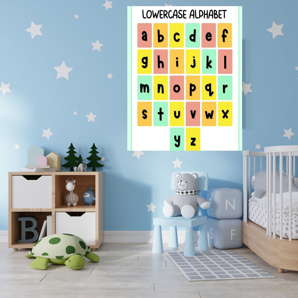 Alphabet Wall Art Printable, ABC Learning Poster, Kids Educational Decor, Nursery Wall Art, Preschool Classroom Print, Homeschool Decor, Digital Download|ke1-10