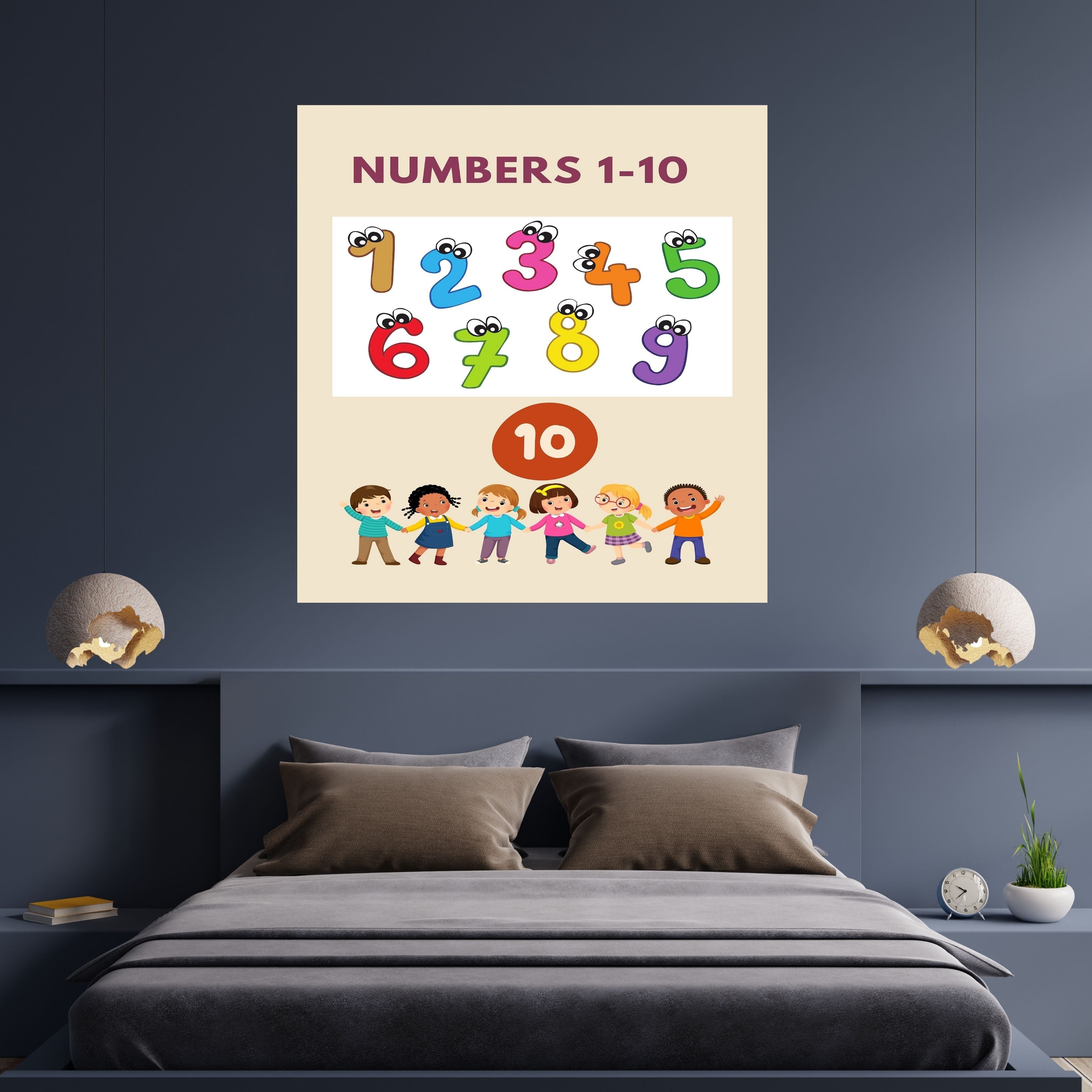 Number Wall Art for Kids 11+ sizes, Counting Poster Printable, Educational Nursery Decor, Preschool Learning Print, Math Wall Art, Digital Download|ke2-12