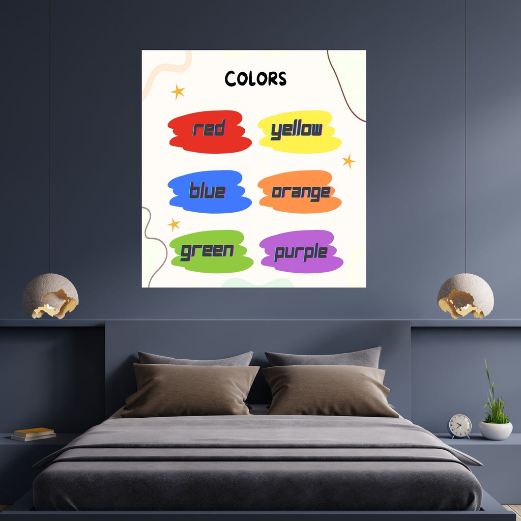 Kids Color Learning Wall Decor, Printable Nursery Art