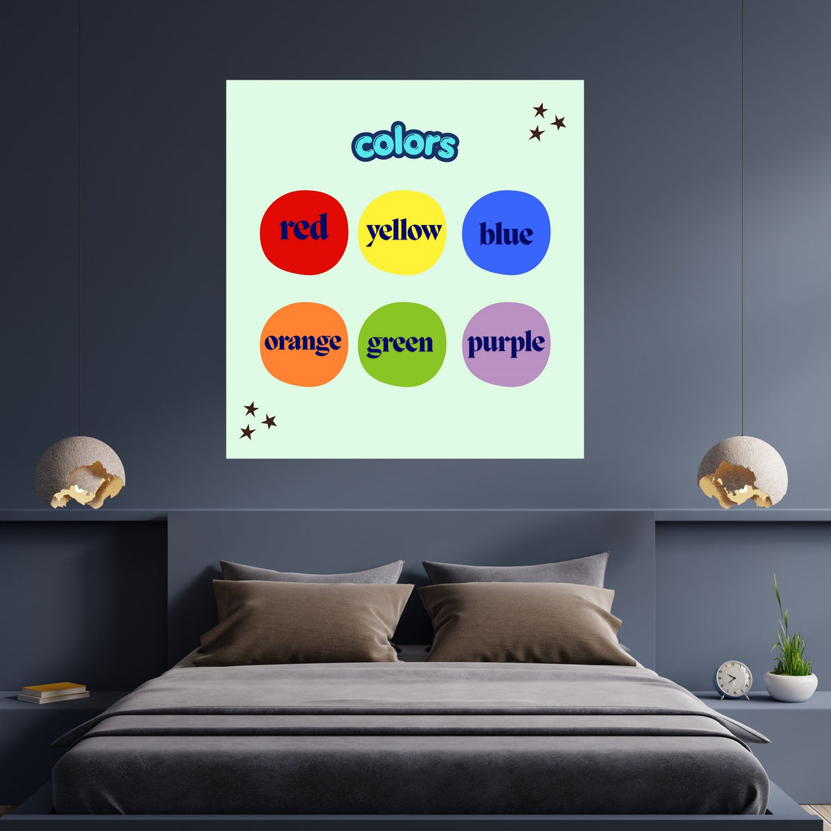 Educational Color Poster for Kids, Printable Nursery Wall Art