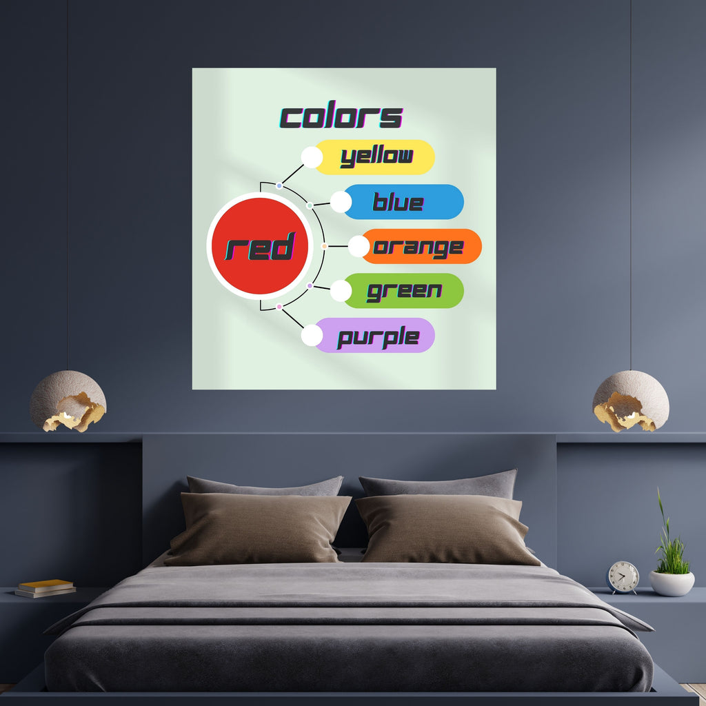 Printable Color Chart Wall Art for Kids, Nursery Learning Poster
