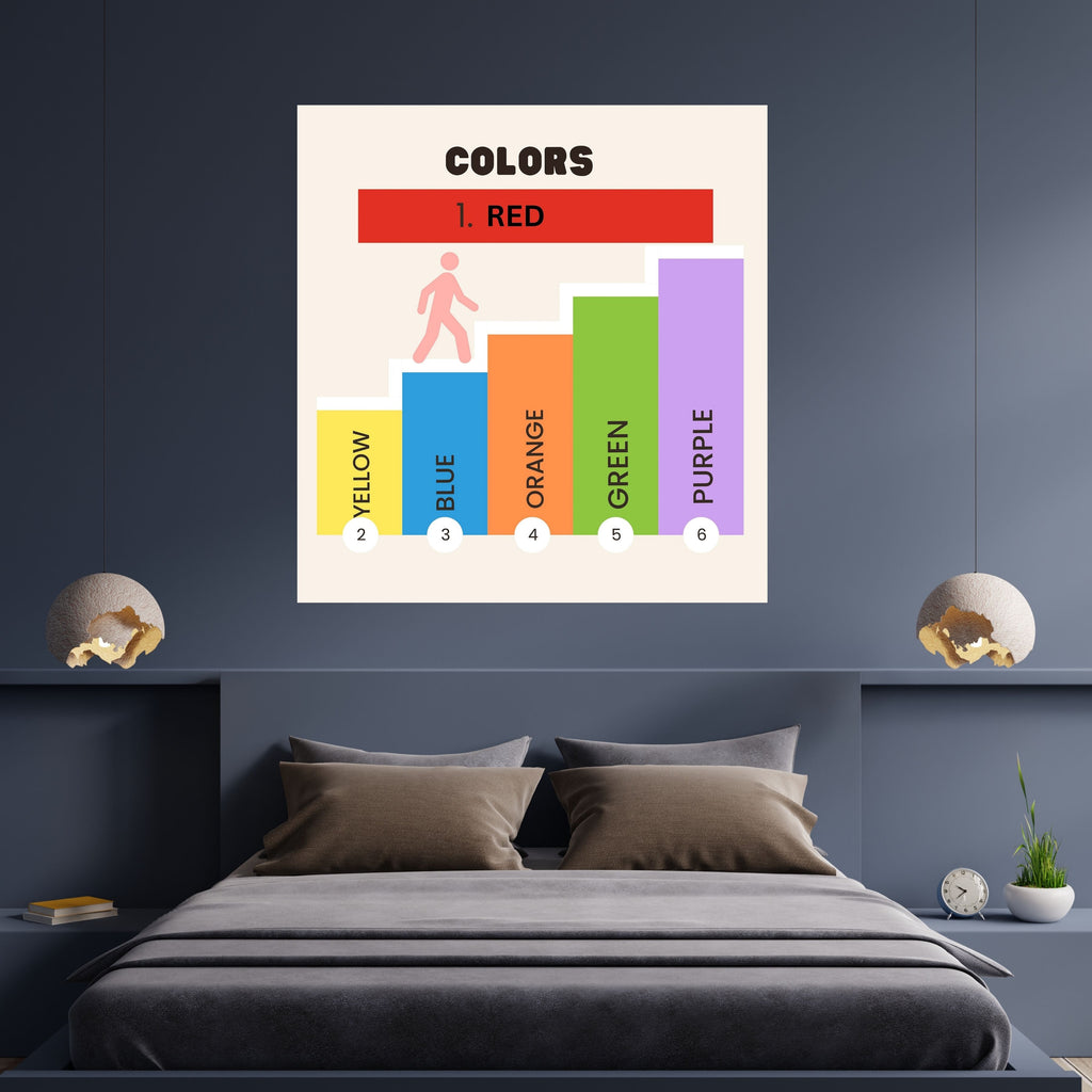Color Learning Poster for Kids, Printable Playroom Wall Art