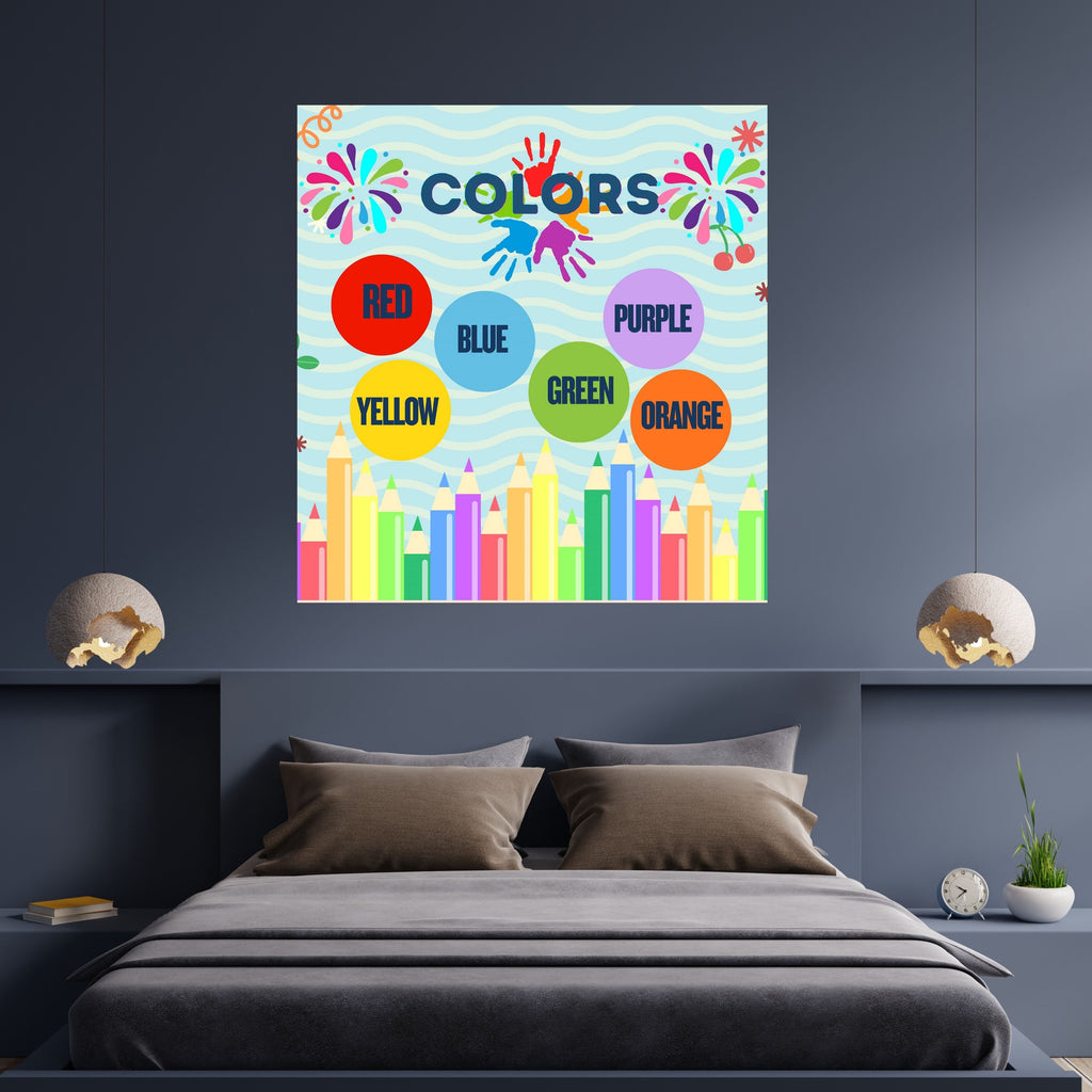 Educational Color Wall Art for Kids, Printable Nursery Decor