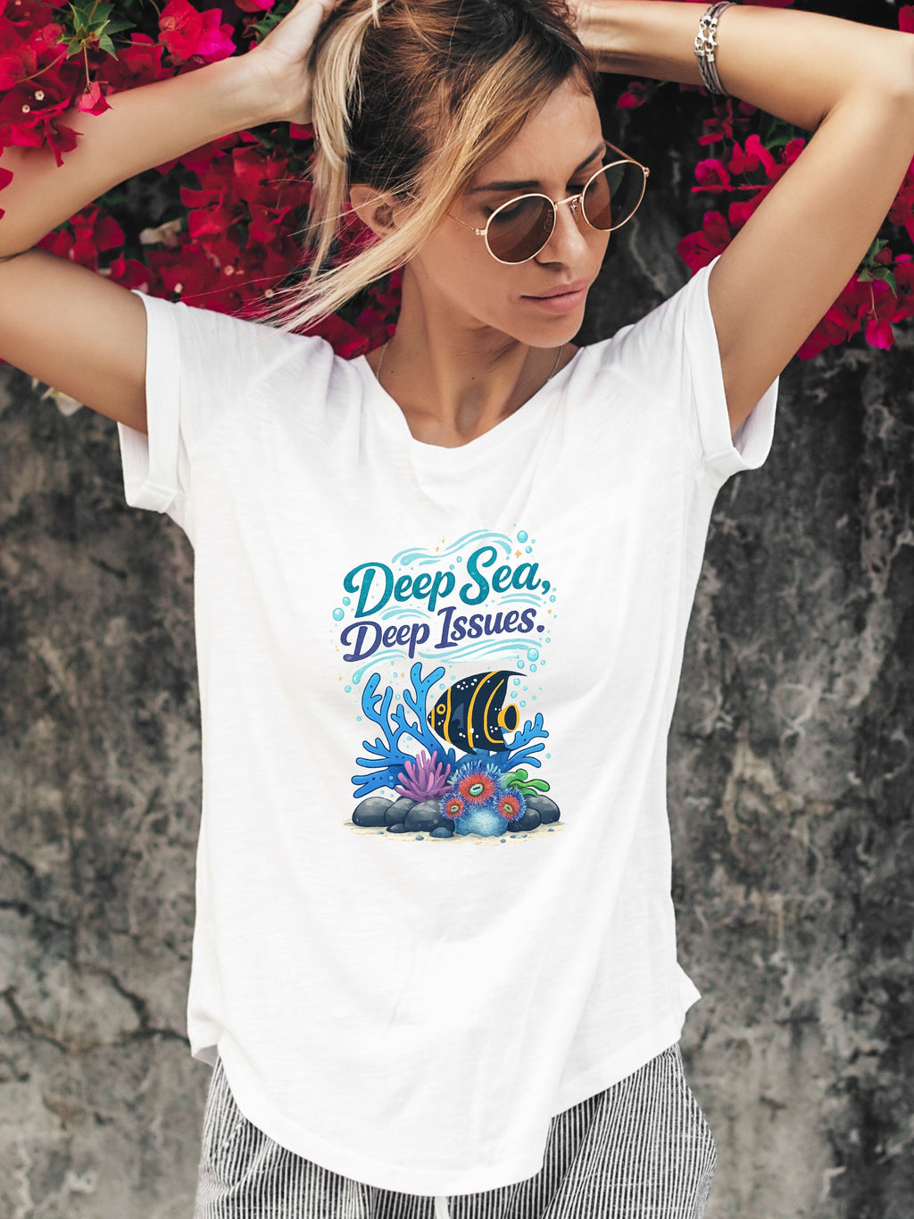 Under The Sea PNG, Ocean T-Shirt Design, Sea Life Graphic, Beach Lover Gift, Marine Life PNG, Coastal Aesthetic, Print On Demand Design, Digital Download|gr30-12