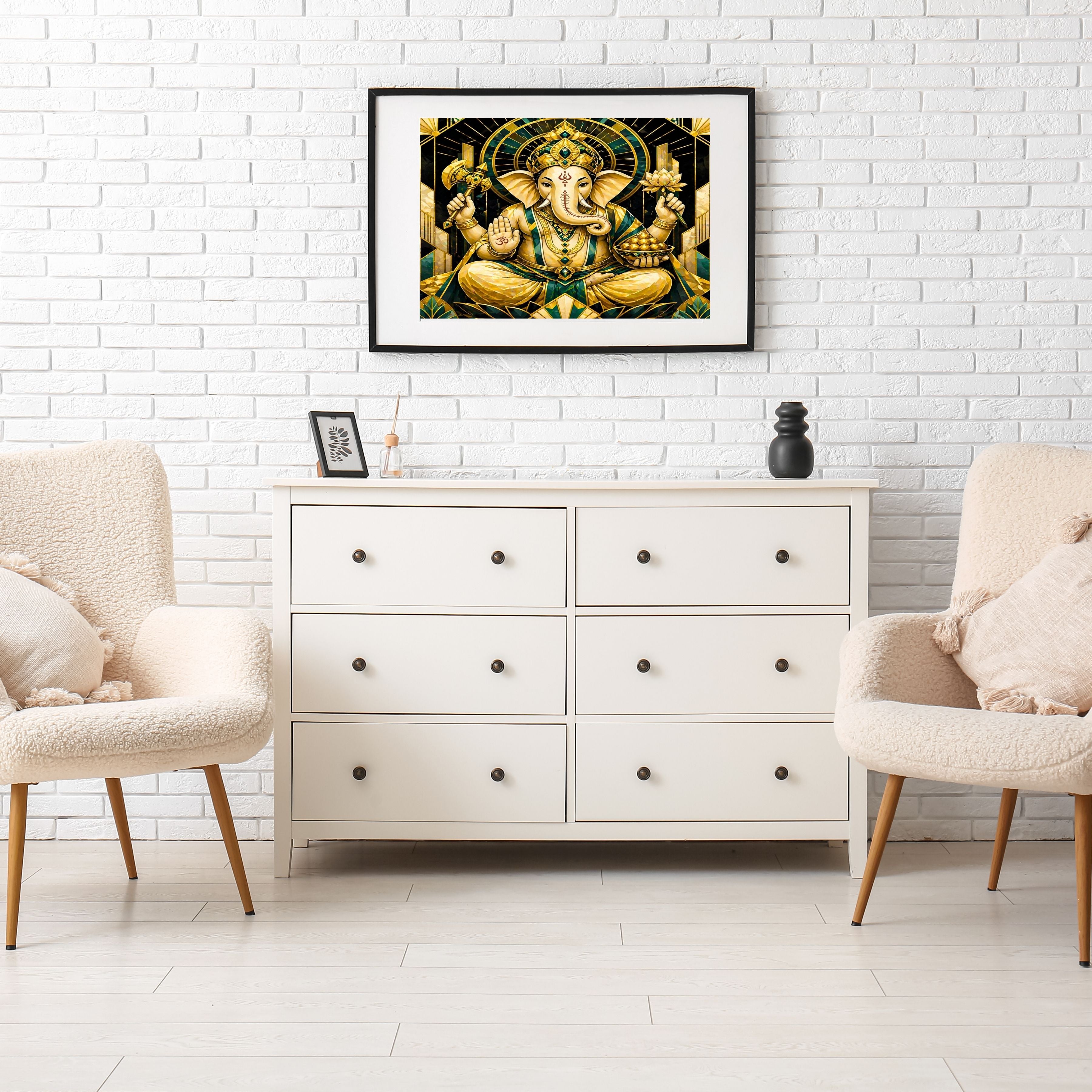 Lord Ganesha Wall Art Printable | Ganapathi Digital Download | Hindu God Decor | Spiritual Poster | Ganesh Chaturthi Gift | 11 Sizes Included|sp10