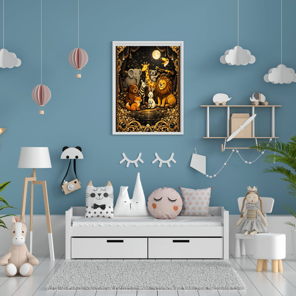Kids Animal Wall Art Printable, Nursery Animal Wall Decor, Safari Jungle Animals, Baby Room Wall Hanging, Cute Toddler Room Decor, Montessori Learning Posters, Instant Download|kwd5