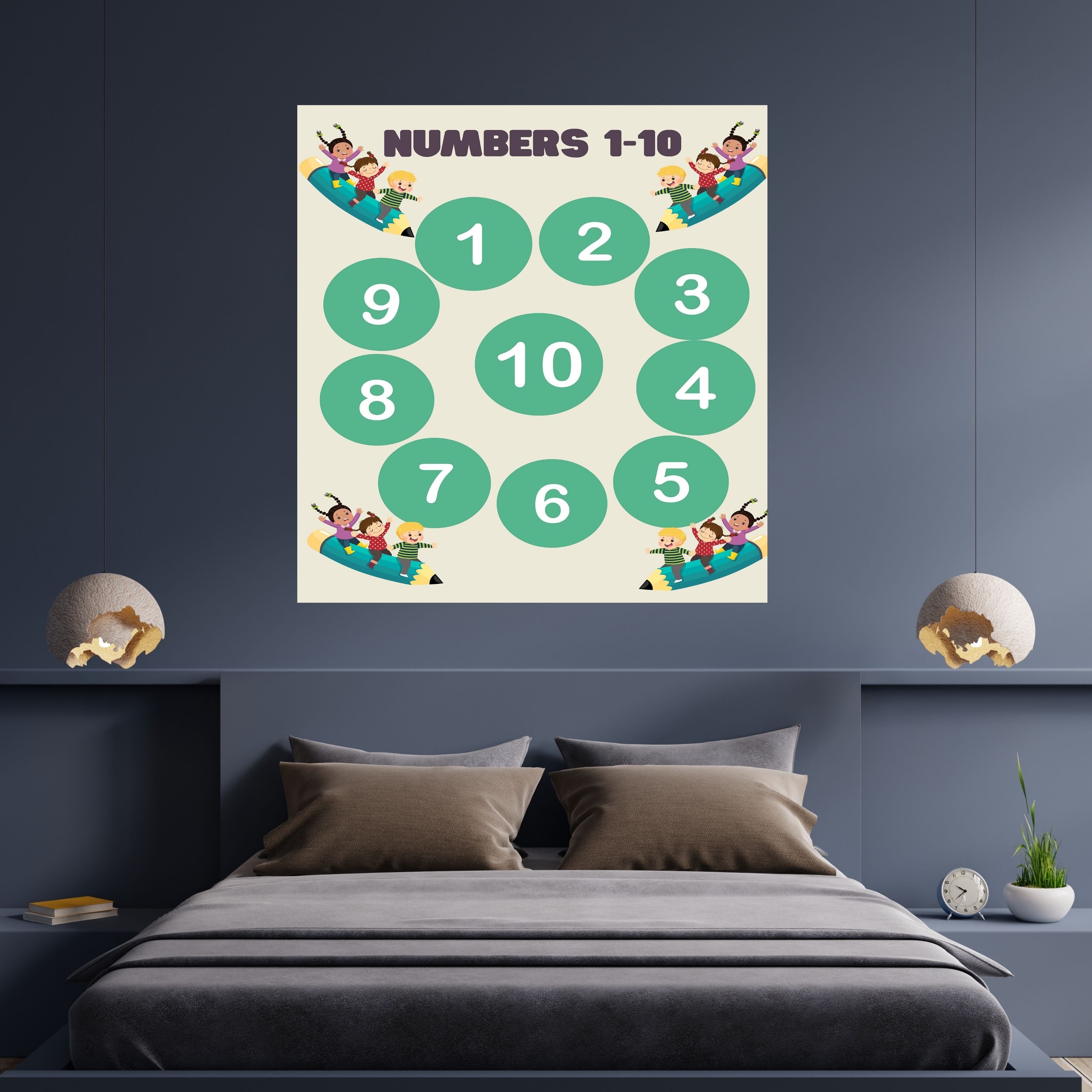 Number Wall Art for Kids 11+ sizes, Counting Poster Printable, Educational Nursery Decor, Preschool Learning Print, Math Wall Art, Digital Download|ke2-14