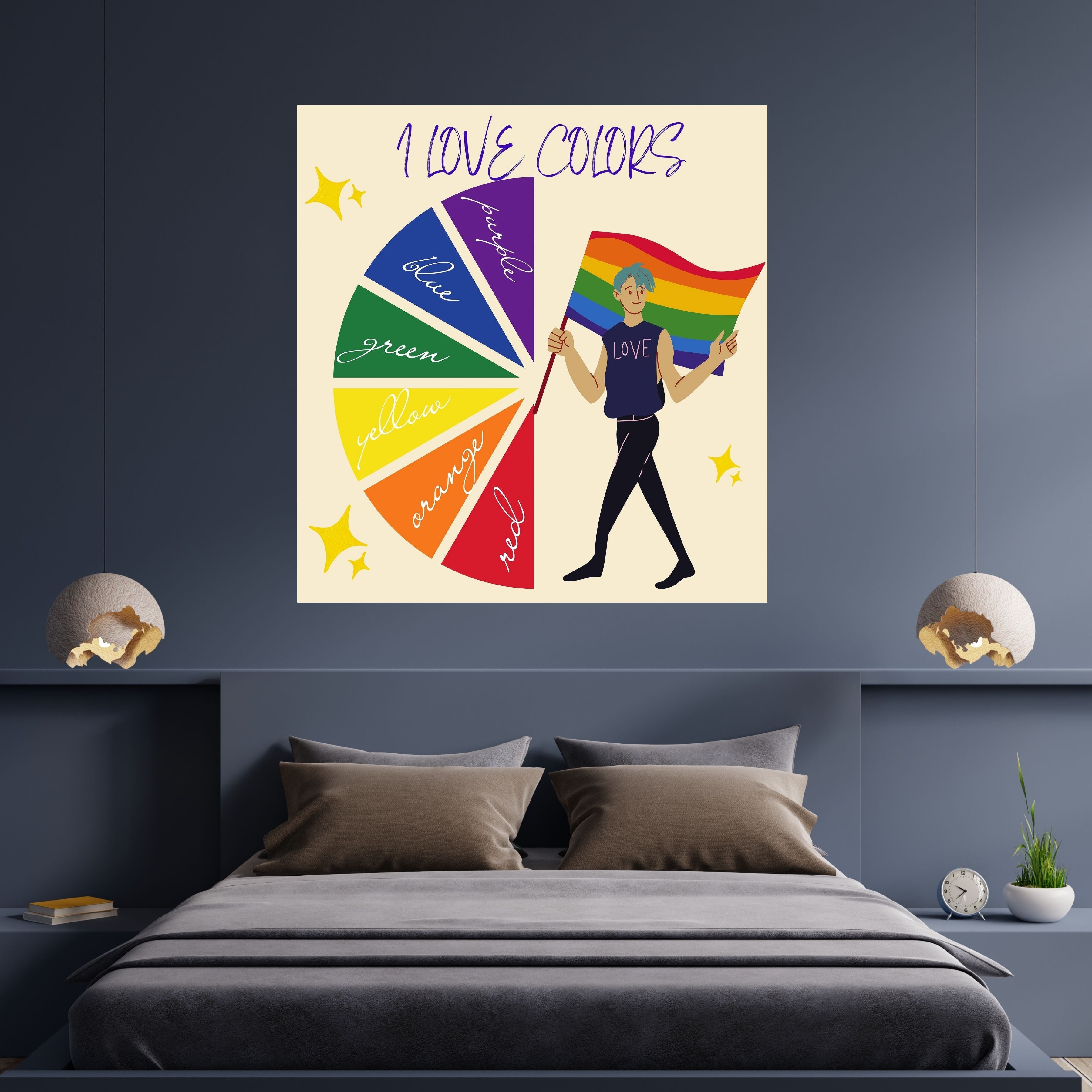 Learn Colors Wall Art for Kids | Educational Nursery Decor | Preschool Color Recognition Poster | Kids Printable Learning Art|ke3-15