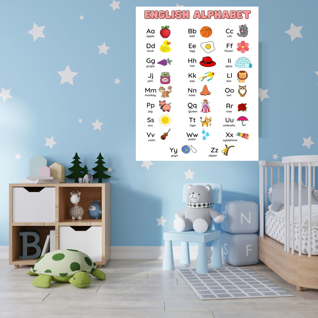 Alphabet Wall Art Printable, ABC Learning Poster, Kids Educational Decor, Nursery Wall Art, Preschool Classroom Print, Homeschool Decor, Digital Download|ke1-2