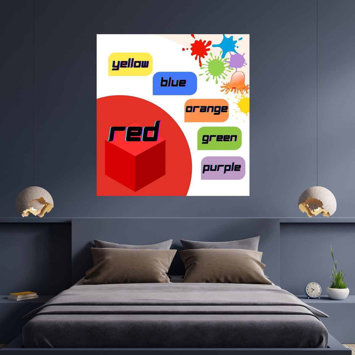 Printable Colors Poster for Kids, Early Learning Wall Art