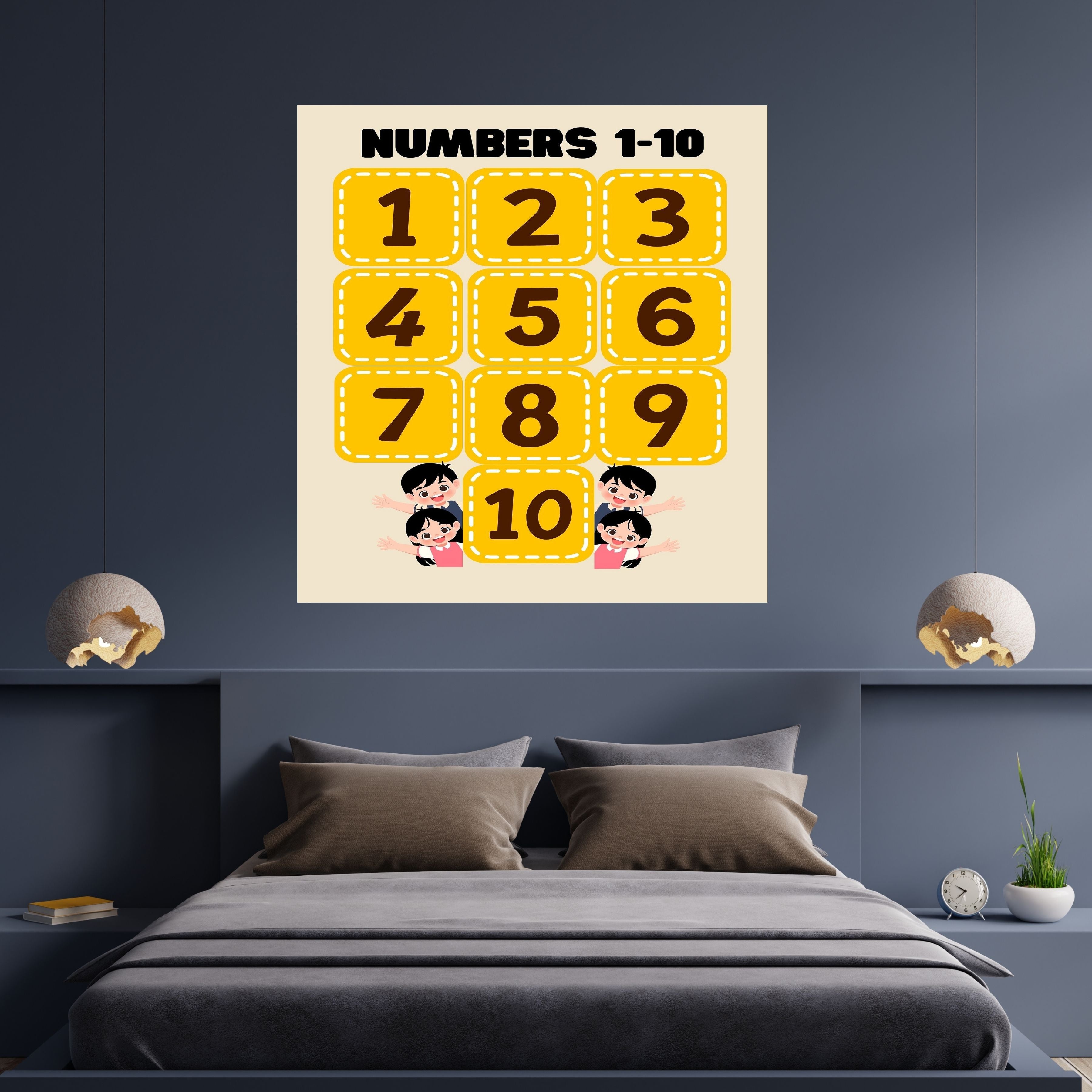 Number Wall Art for Kids 11+ sizes, Counting Poster Printable, Educational Nursery Decor, Preschool Learning Print, Math Wall Art, Digital Download|ke2-11