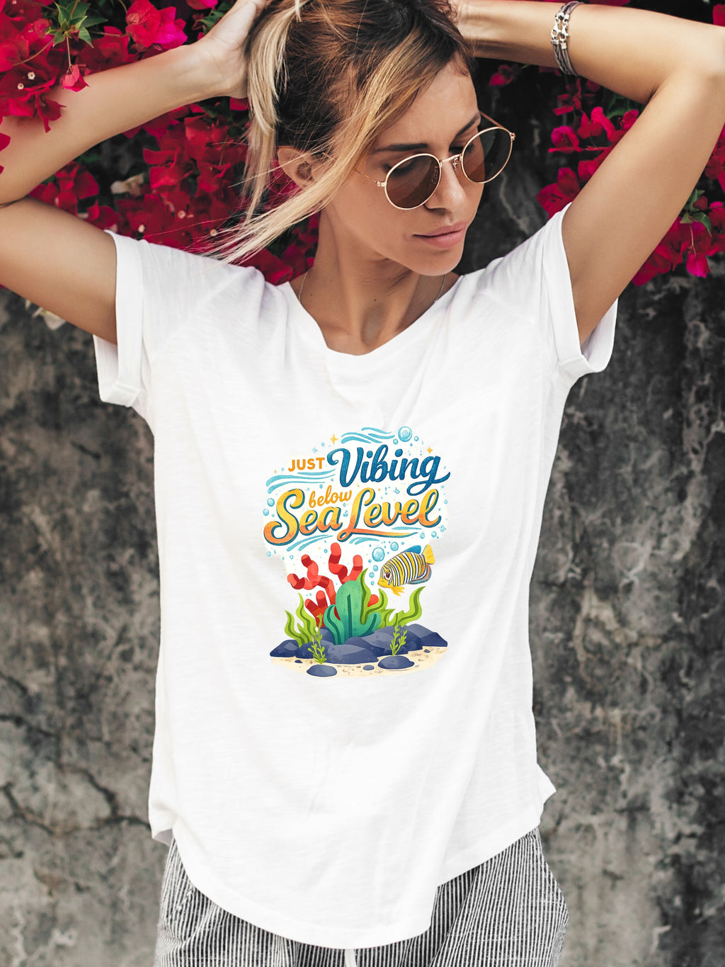 Under The Sea PNG, Ocean T-Shirt Design, Sea Life Graphic, Beach Lover Gift, Marine Life PNG, Coastal Aesthetic, Print On Demand Design, Digital Download|gr30-10