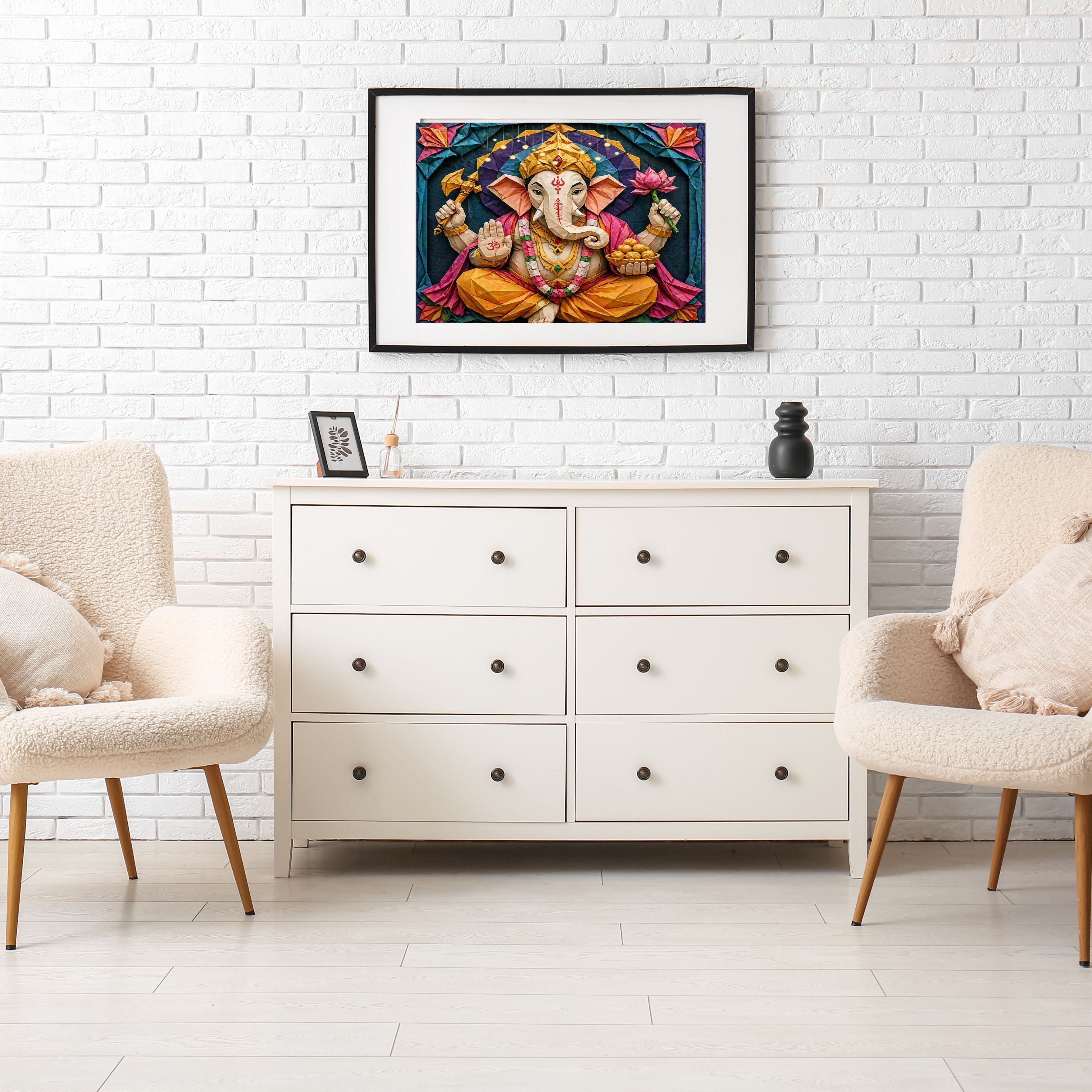 Lord Ganesha Wall Art Printable | Ganapathi Digital Download | Hindu God Decor | Spiritual Poster | Ganesh Chaturthi Gift | 11 Sizes Included|sp9