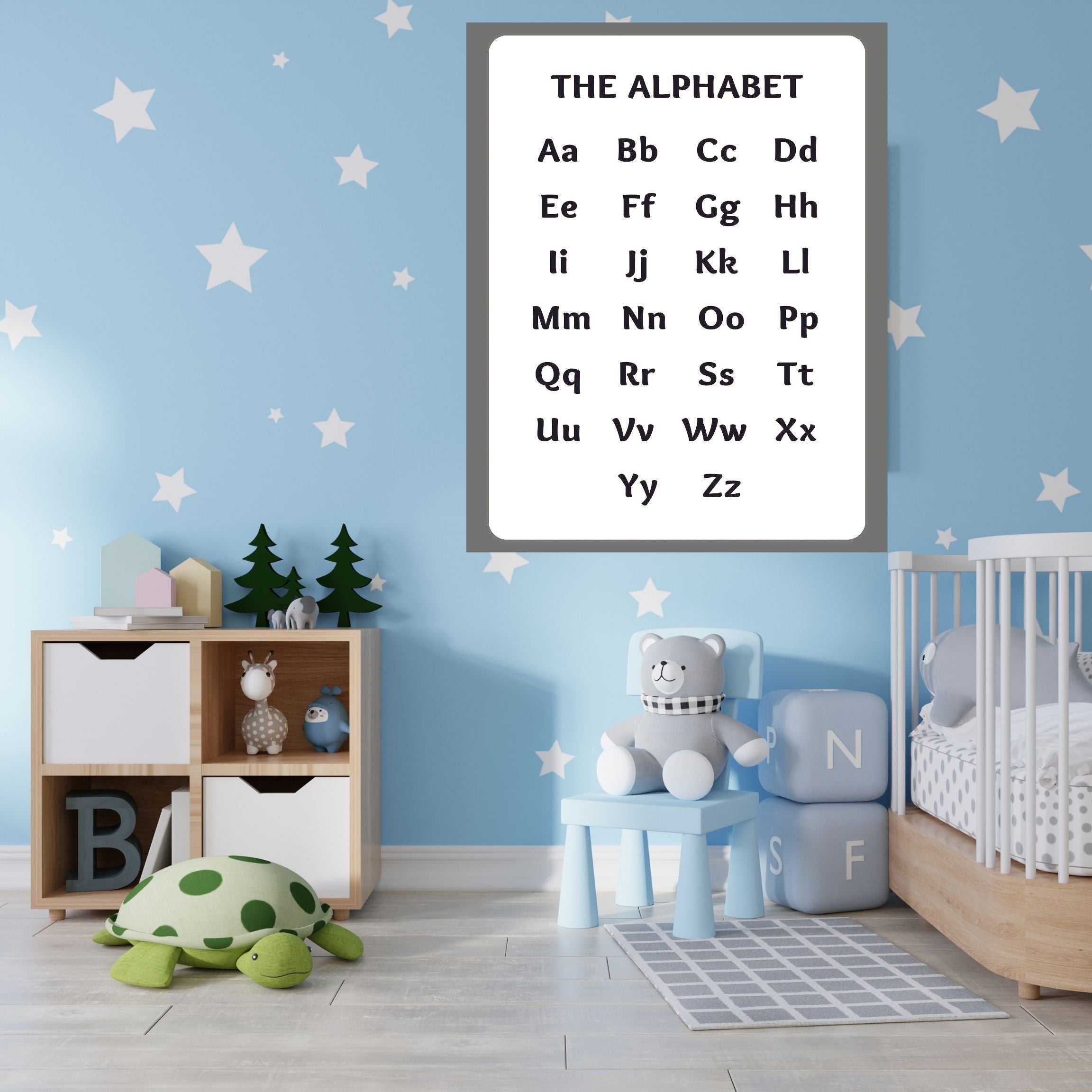 Alphabet Wall Art Printable, ABC Learning Poster, Kids Educational Decor, Nursery Wall Art, Preschool Classroom Print, Homeschool Decor, Digital Download|ke1-13