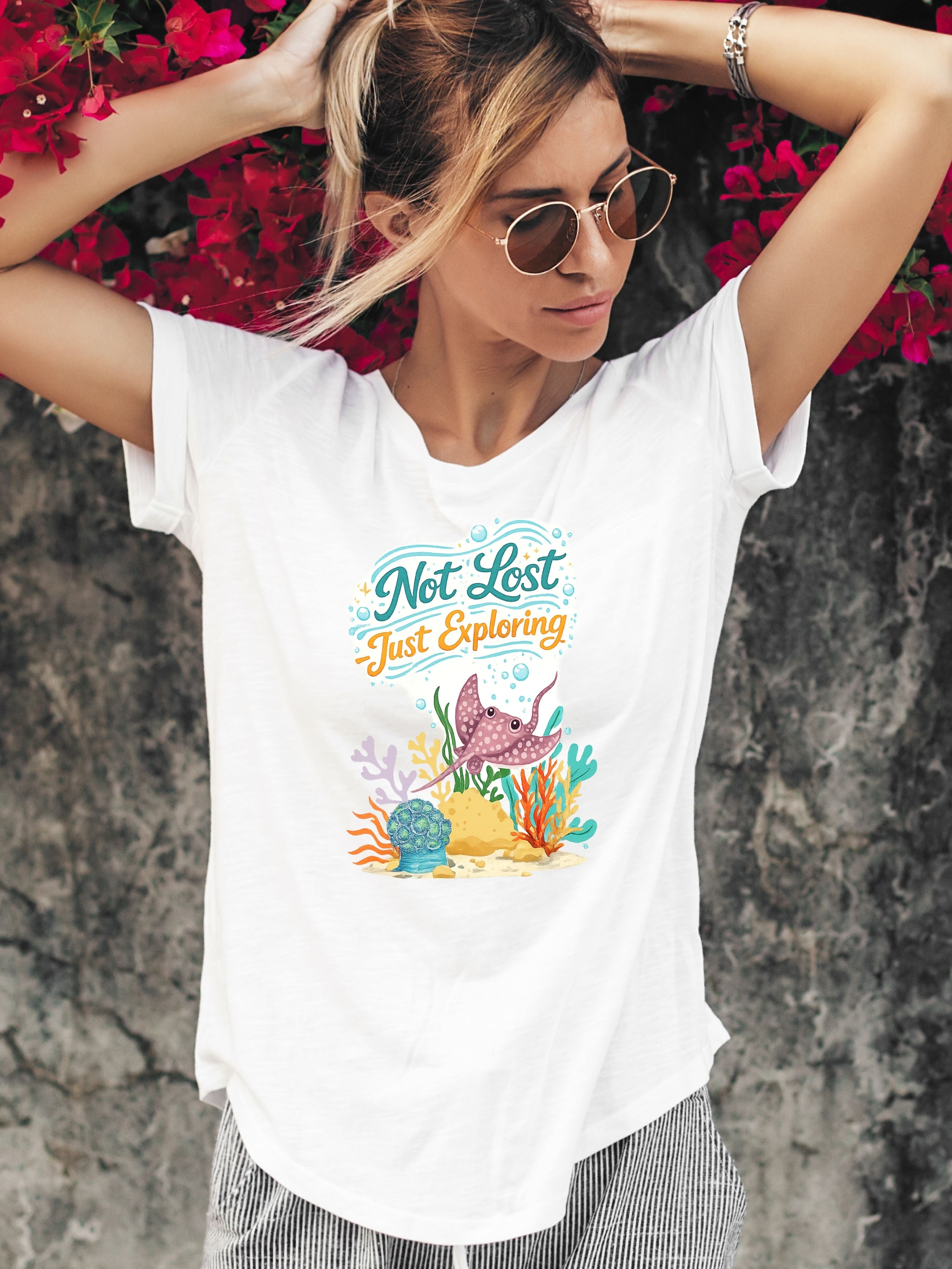Under The Sea PNG, Ocean T-Shirt Design, Sea Life Graphic, Beach Lover Gift, Marine Life PNG, Coastal Aesthetic, Print On Demand Design, Digital Download|gr30-14