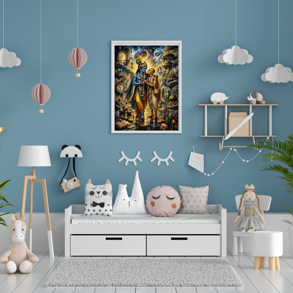 Lord Krishna Wall Art Printable, Krishna Digital Download, Hindu Wall Decor, Spiritual Home Decor, Pooja Room Art, Krishna Poster, Temple Artwork|sp67