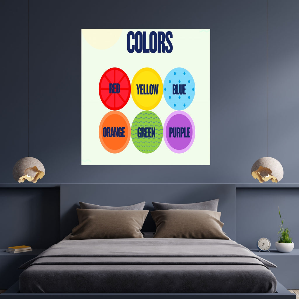 Kids Color Study Wall Art, Printable Learning Poster