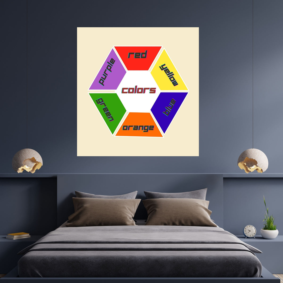 Color Association Wall Art for Kids, Printable Learning Poster