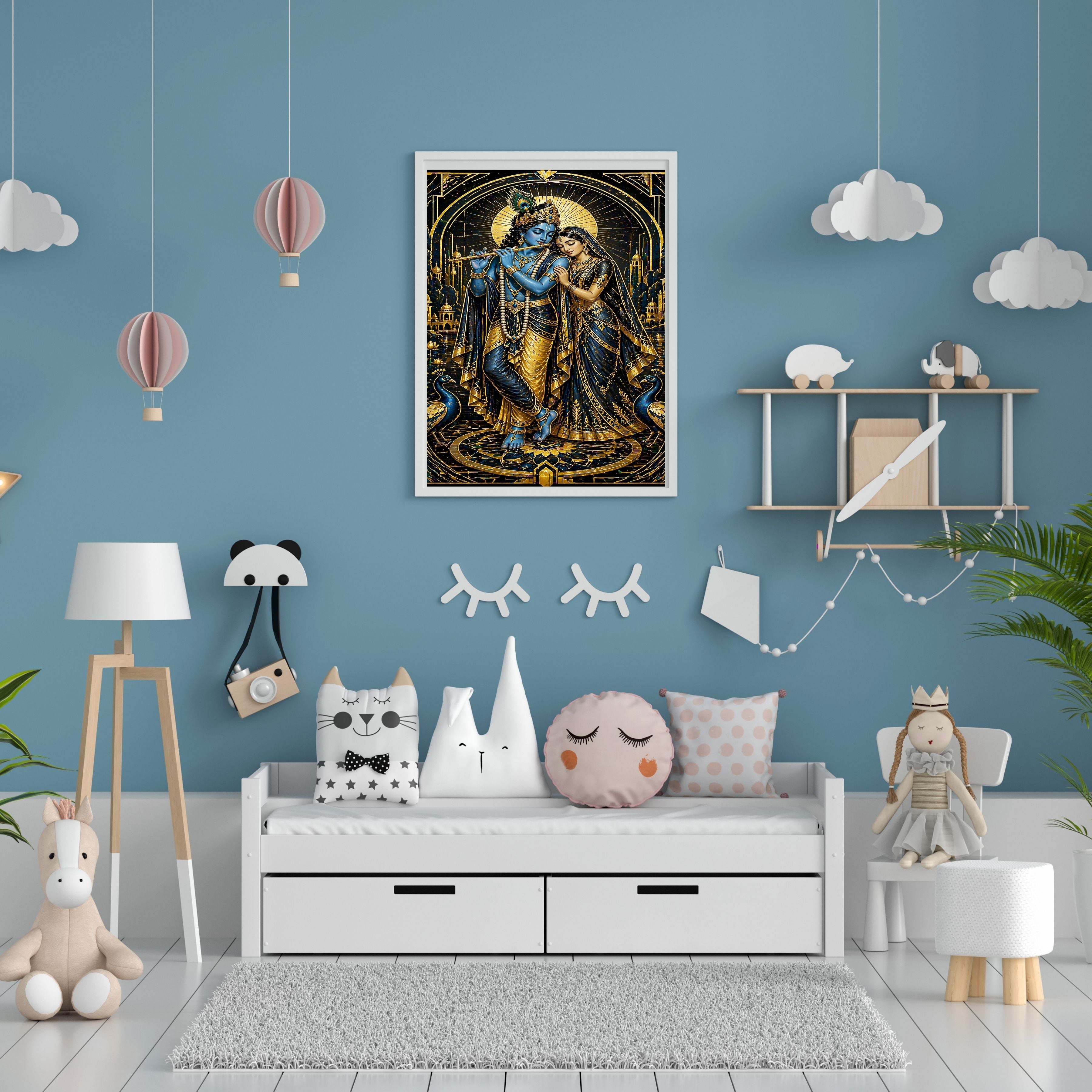 Lord Krishna Wall Art Printable, Krishna Digital Download, Hindu Wall Decor, Spiritual Home Decor, Pooja Room Art, Krishna Poster, Temple Artwork|sp62