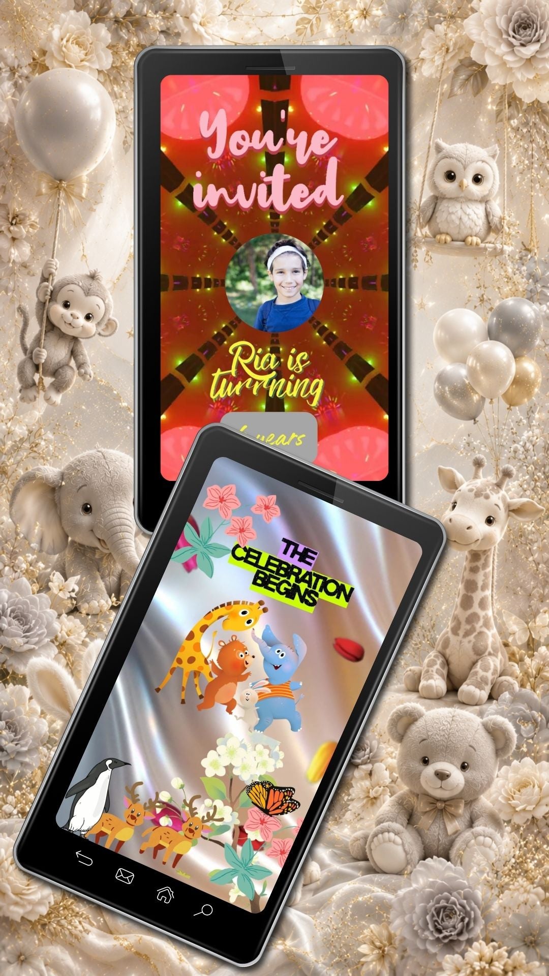 Animal Birthday Video Invitation | Editable Canva Template | Kids Party Invite | Instant Download