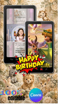 Colorful Animal Birthday Invitation Video | Editable Canva Template | Fun Kids Party Invite | Instant Download