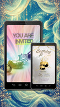 Rainbow Crystal Birthday Invitation Video | Editable Canva Template | Gemstone Prism Kids Party Invite | Instant Download