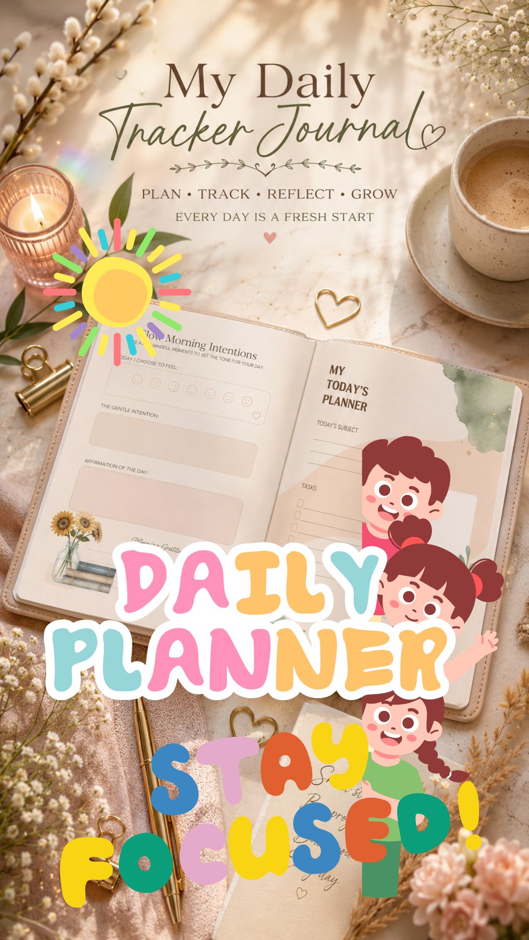 Kids Daily Planner & Tracker | Printable Kids Routine Planner | Daily Schedule, Meal & Activity Tracker | Kids Habit Planner (Copy)