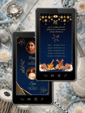 Hindu Wedding Invitation Video Template Canva | Navy Gold Ganesh Diamond Frame | Haldi Mehndi Sangeet Animated Invite | Commercial Use Licence