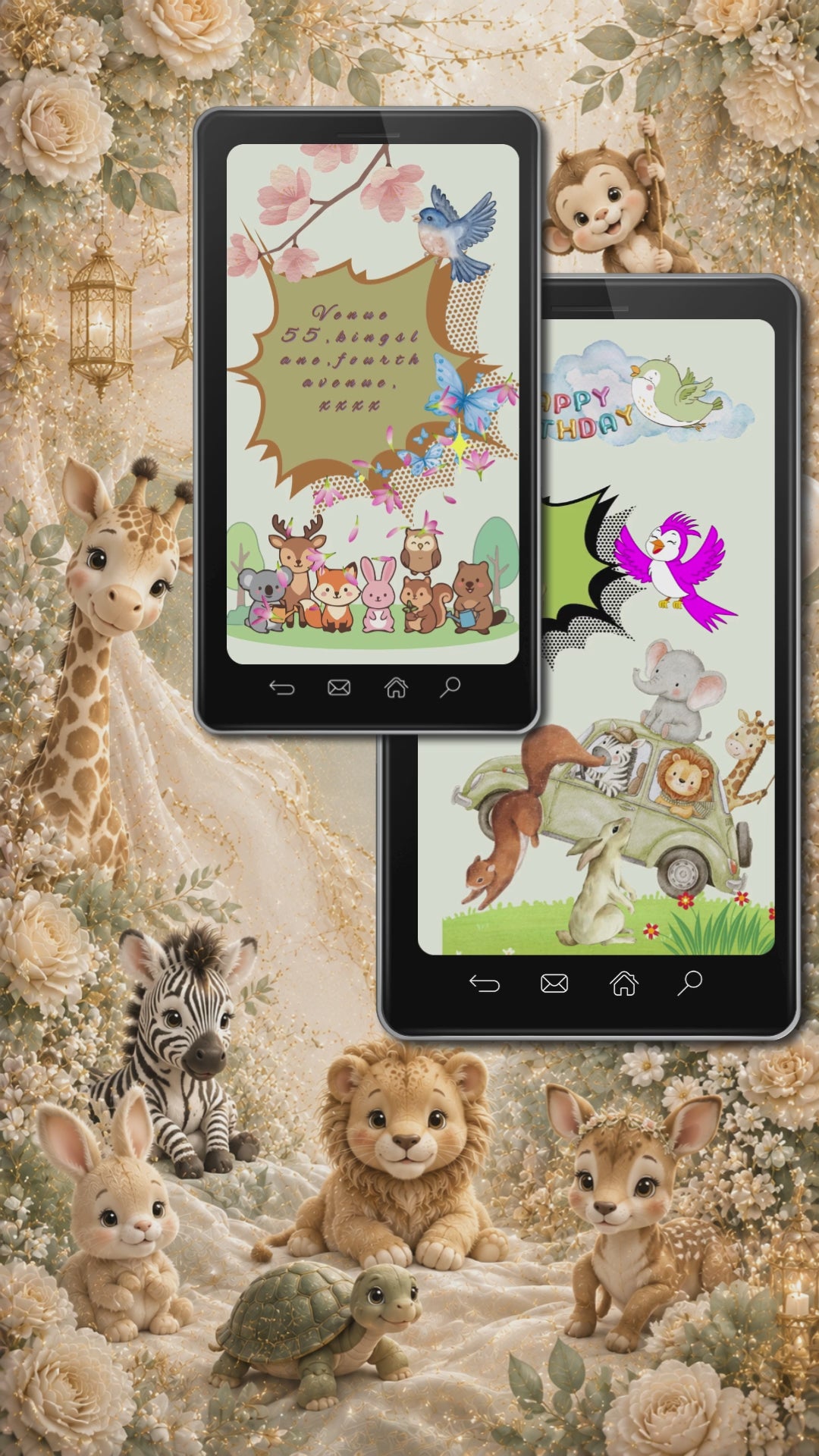 Animal Birthday Video Invitation | Editable Canva Template | Kids Party Video Invite | Instant Download