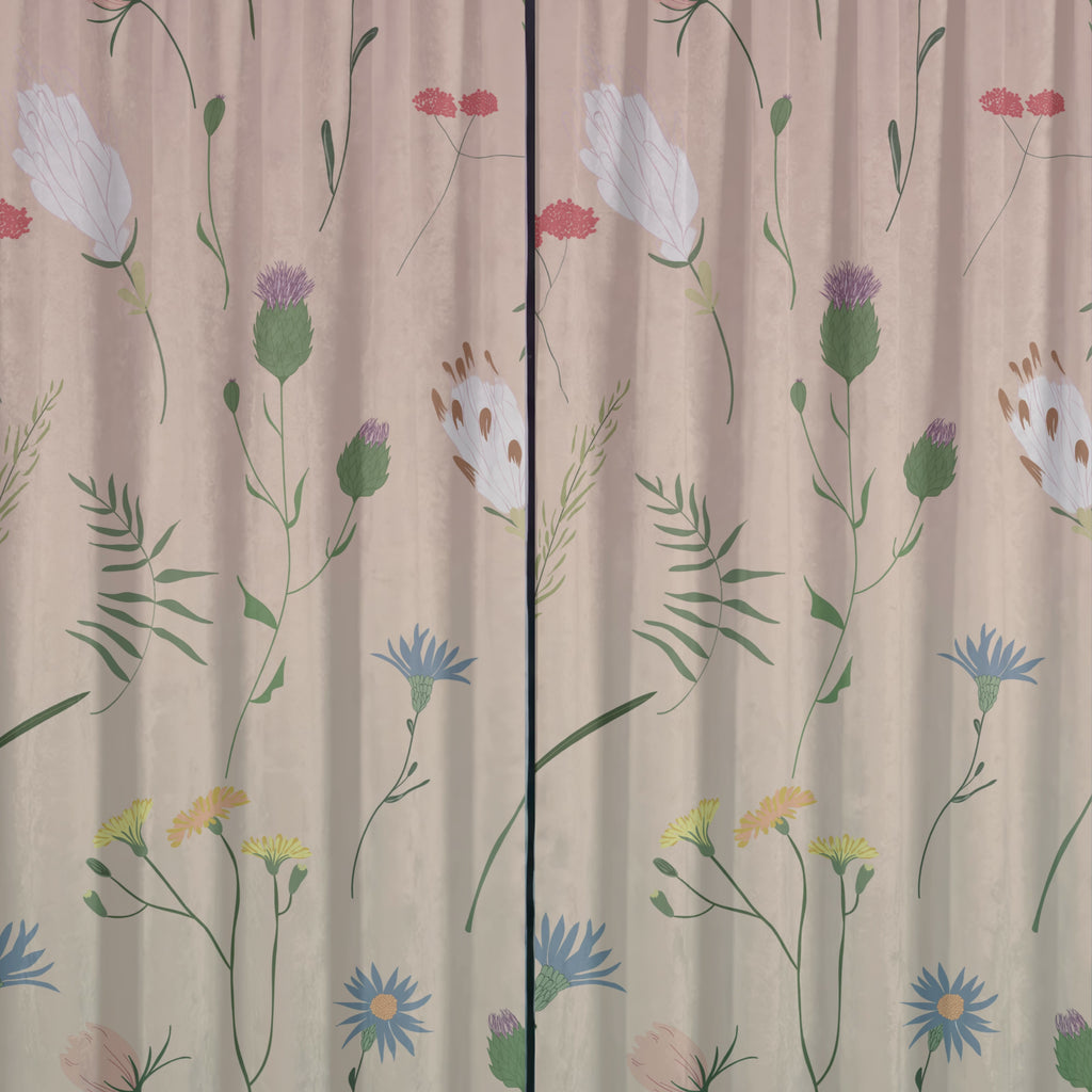Silver Grey Botanical Wildflower Meadow Seamless Pattern Bundle 10 Colourways - Digital Paper Poppy Thistle Cornflower Yarrow Aster Coral Blooms Meadow Fabric Wall Art Personal Use