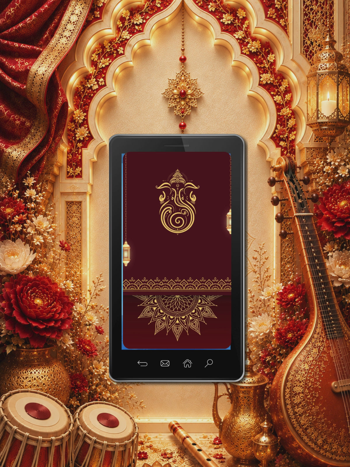 Hindu Wedding Invitation Video Template Canva | Maroon Gold Ganesha Om Shree Ganeshay Namah | Functions Ceremonies Haldi Mehendi Sangeet | Commercial Use Licence