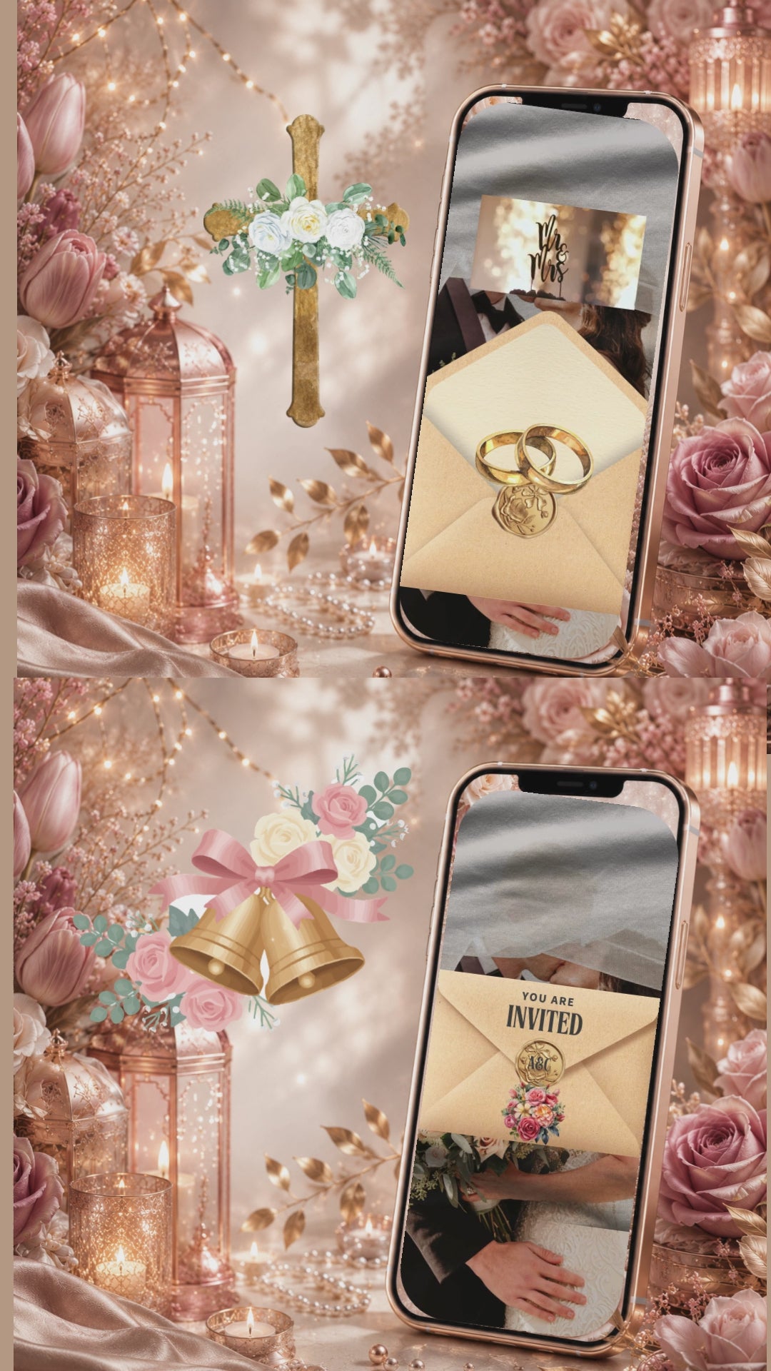 Church Wedding Invitation Video Template Canva | Envelope Opening Animated Invite | Christian Wedding | Personal Use