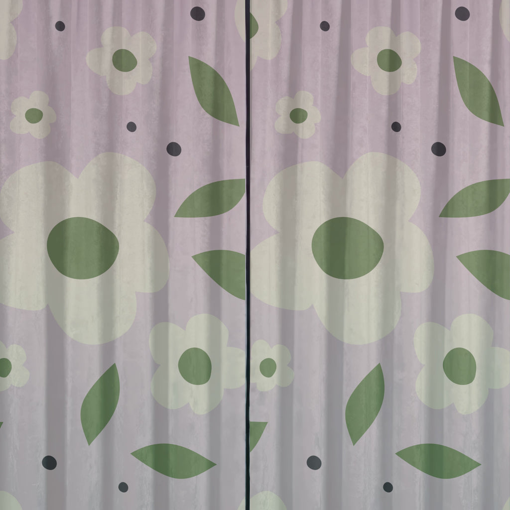 Lilac Retro Daisy Seamless Pattern Bundle 10 Colourways - Floral Digital Paper Cream White Multi-Scale Daisy Blooms Forest Green Centres Retro Home Decor Kids Room Personal Use