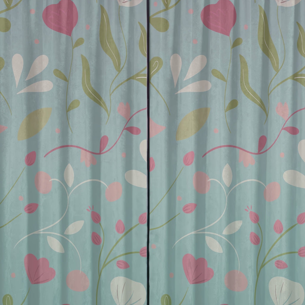 Sky Blue Botanical Garden Seamless Pattern Bundle 10 Colourways - Floral Digital Paper Raspberry Tulips Blush Petals Olive Leaves Pink Rosebuds Girls Room Nursery Personal Use