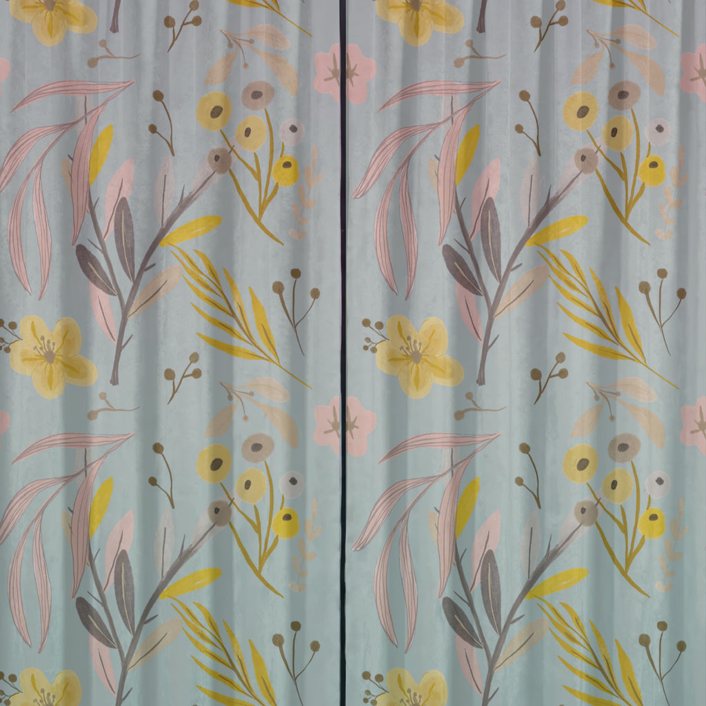 Sunshine Yellow Botanical Meadow Seamless Pattern Bundle 10 Colourways - Floral Digital Paper Yellow Blooms Blush Pink Taupe Leaves Modern Home Decor Boho Wall Art Personal Use