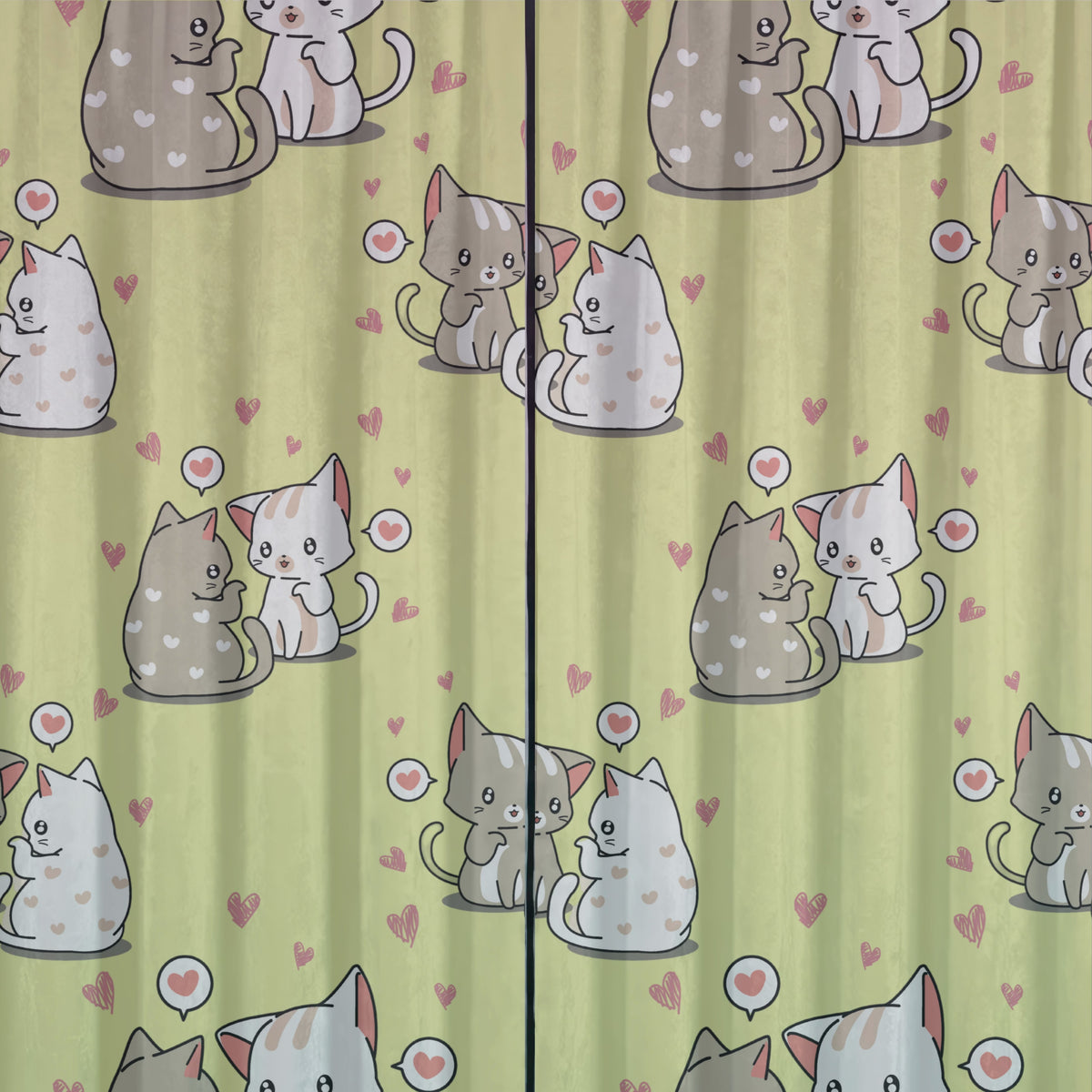 Pink Kawaii Cats Love Hearts Seamless Pattern Bundle 10 Colourways Commercial Use - Digital Paper POD Etsy Cat Lover Products Kids Bedroom Valentine Kawaii Merchandise