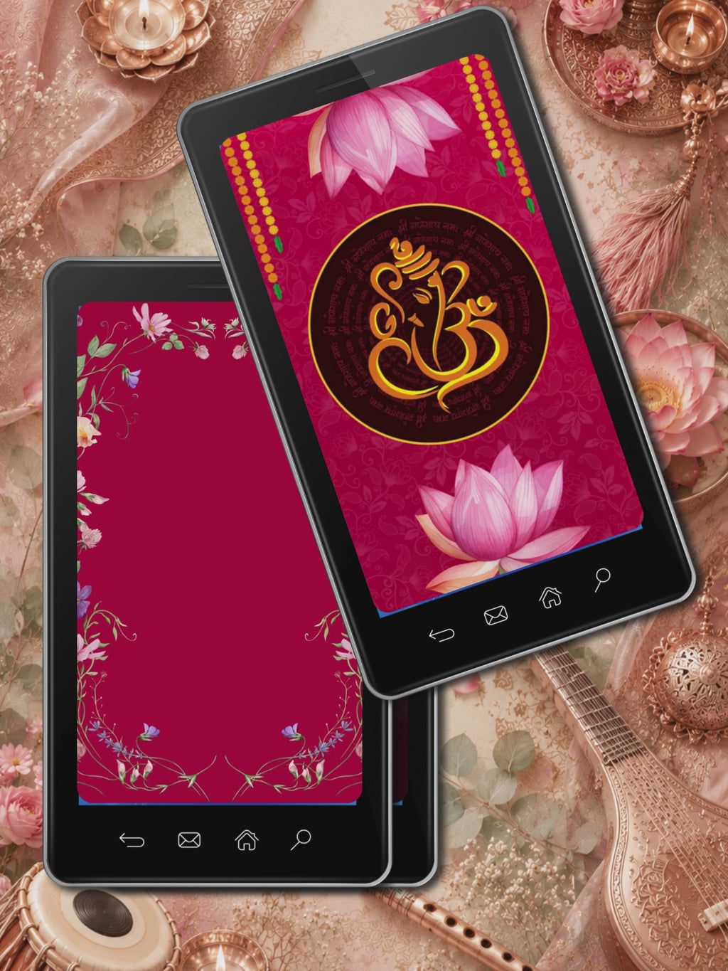 Hindu Wedding Invitation Video Template Canva | Lotus Ganesh Crimson Gold | Haldi Mehndi Sangeet Animated Invite | Personal Use