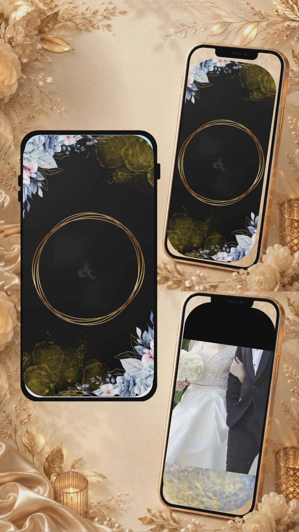 Christian Wedding Invitation Video Template Canva | Two Souls One Love | Black Gold Animated Invite | Personal Use