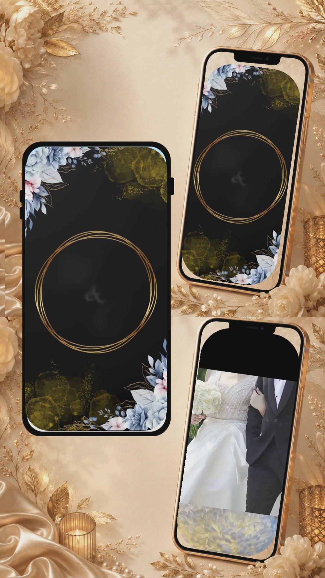 Christian Wedding Invitation Video Template Canva | Two Souls One Love | Black Gold Animated Invite | Personal Use