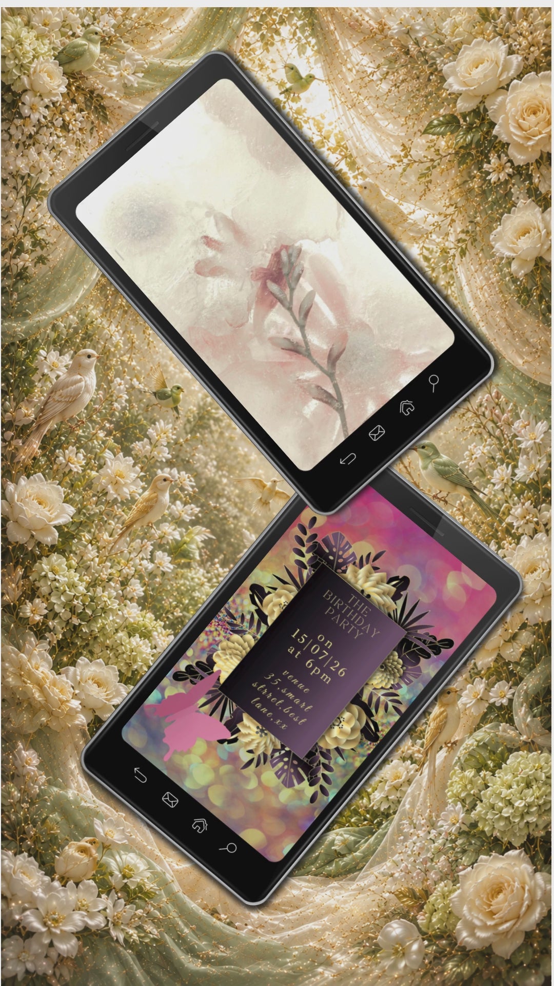 Floral Garden Birthday Invitation Video | Editable Canva Template | Butterfly Kids Party Invite | Instant Download