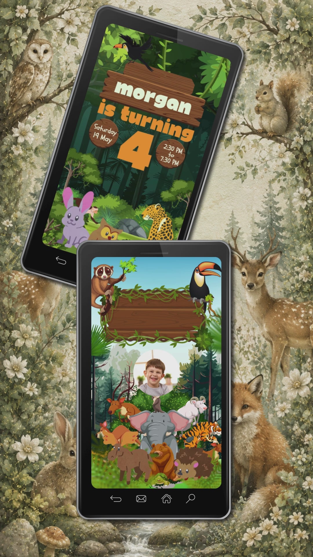 Jungle Safari Birthday Invitation Video | Editable Canva Template | Wild Animal Party Invite | Instant Download