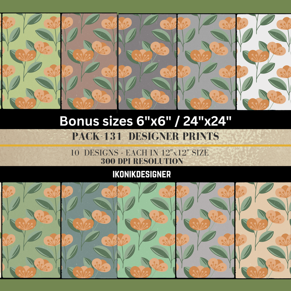 Boho Flat Floral Seamless Pattern Bundle 10 Colourways Commercial Use - Peach Poppy Botanical Digital Paper POD Etsy Boho Home Decor Floral Fabric Textile Design